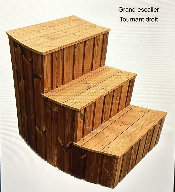 Grand escalier tournant droit